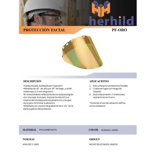 Mica Protectora Facial PF-Oro - Image 2