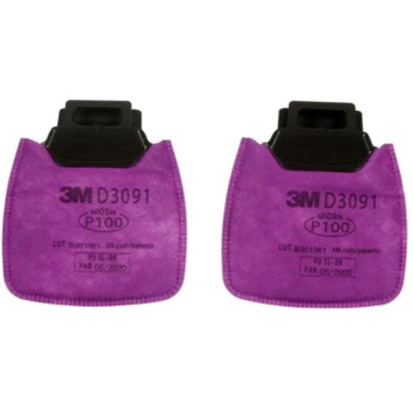 Filtro De Partículas 3M Secure Click D3091, P100, Morado